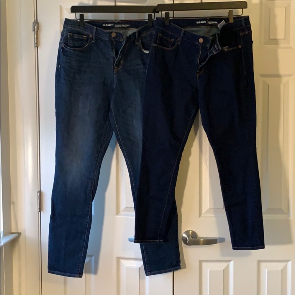 2 pair denim blue jeans 12